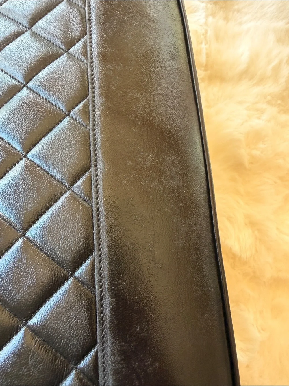 Authentic Vintage CHANEL Black Quilted Lambskin Shoulder Tote Gold Hardware Rare
